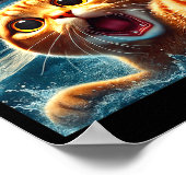 Cat Selfie With Shark Funny  ポスター (角)