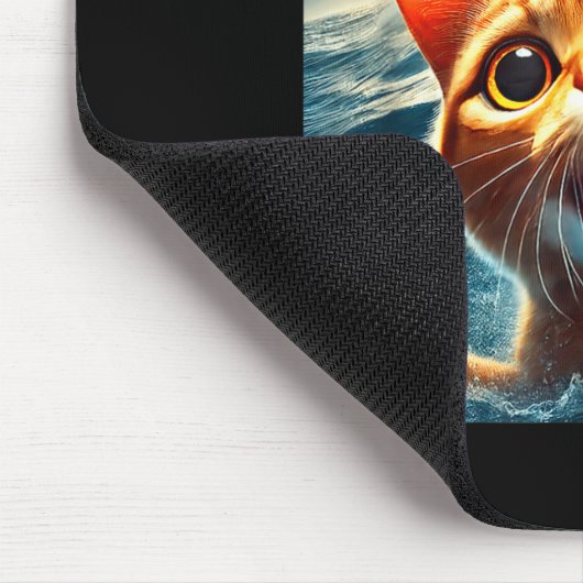 Cat Selfie With Shark Funny  マウスパッド (コーナー)