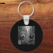 Cat Selfie With Turkey Funny Happy Thanksgiving Da キーホルダー (正面)