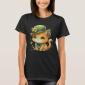 Cat Shamrock St Patrick s Day Leprechaun Hat Cute  Tシャツ (正面)