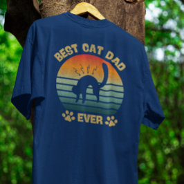Cat-Shirt Men Best Cat Dad Ever Funny Tシャツ