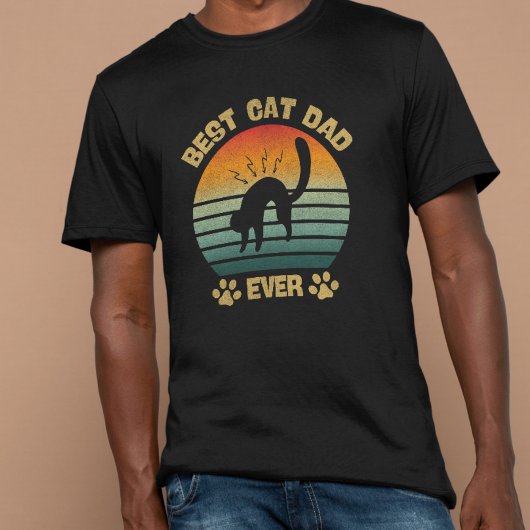 Cat-Shirt Men Best Cat Dad Ever Funny Tシャツ