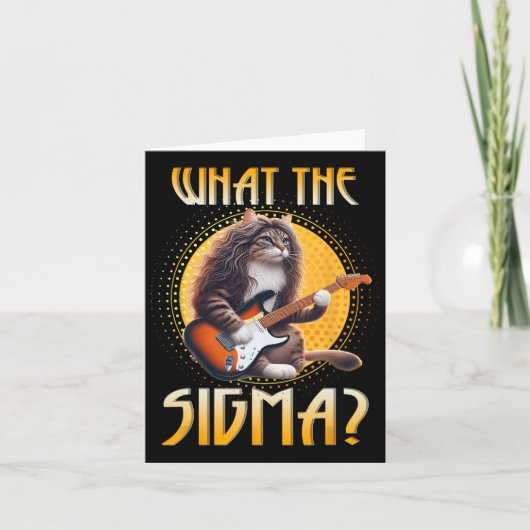 Cat Sigma Shirt おもしろい Sigma BrainrotミームRiz Sig カード (正面)