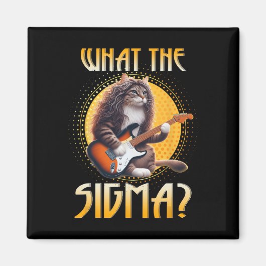 Cat Sigma Shirt おもしろい Sigma BrainrotミームRiz Sig マグネット (正面)