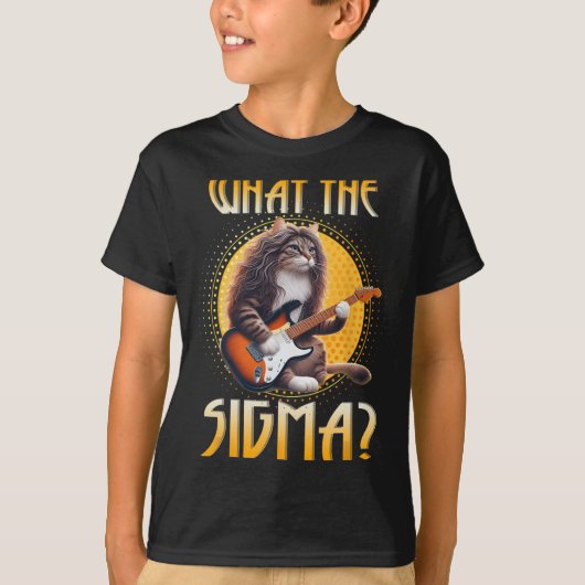 Cat Sigma Shirt おもしろい Sigma BrainrotミームRiz Sig Tシャツ (正面)