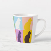 Cat silhouette colorful カフェラテマグ (右)