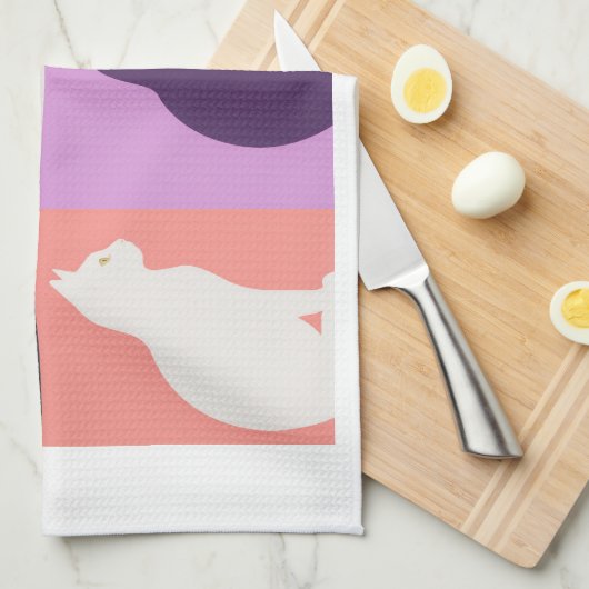 Cat silhouette colorful キッチンタオル (四つ折り)