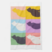 Cat silhouette colorful キッチンタオル (縦)