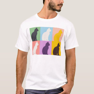 Cat silhouette colorful tシャツ