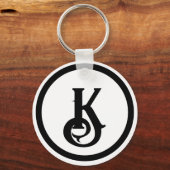 Cat Silhouette Heart Split Monogram キーホルダー (裏面)