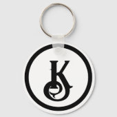 Cat Silhouette Heart Split Monogram キーホルダー (裏面)