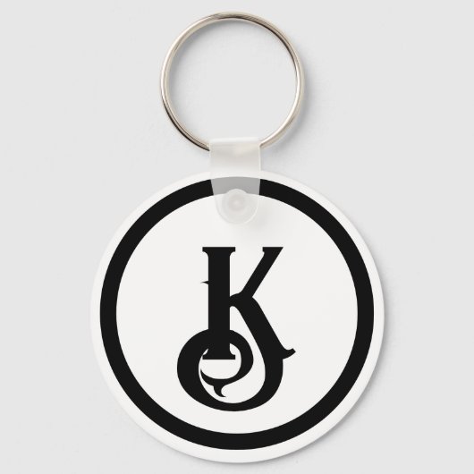 Cat Silhouette Heart Split Monogram キーホルダー (裏面)