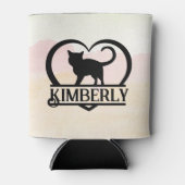Cat Silhouette Heart Split Monogram 缶クーラー (正面)