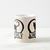 Cat Silhouette Heart Split Monogram Sunset コーヒーマグカップ (中央)