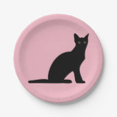 Cat Silhouette Paper Plates ペーパープレート (正面)