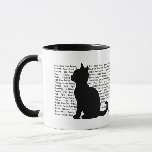 Cat Silhouette - purrfect design for cat lovers マグカップ (左)