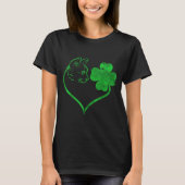 Cat Silhouette Shamrock St Patricks Day Kitten Lov Tシャツ (正面)