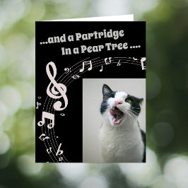 Cat SINGING Humor Song 2 Christmas Card シーズンカード