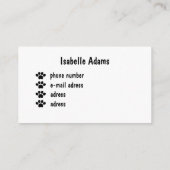 Cat Sitter Pet 名刺 (裏面)