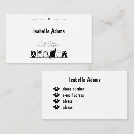 Cat Sitter Pet  名刺 (正面/裏面)