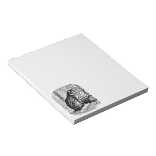 Cat Sitting by Window with Book ノートパッド (アングル)