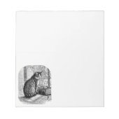 Cat Sitting by Window with Book ノートパッド (正面)