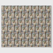 Cat Sitting On a Farmhouse Porch Step ラッピングペーパー (フラット)