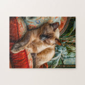 Cat Sleeping on Cozy Chair ジグソーパズル (横)