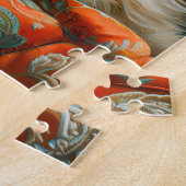 Cat Sleeping on Cozy Chair by Candlelight ジグソーパズル (側面)