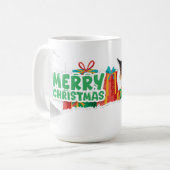 Cat Sleeping on Presents Mug コーヒーマグカップ (正面左)