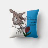 Cat Smelling Deep Red Rose クッション (裏面)