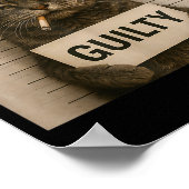 Cat Smoking Cigarette Christmas Funny Meme Cat ポスター (角)