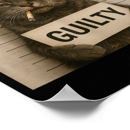 Cat Smoking Cigarette Christmas Funny Meme Cat  ポスター (角)