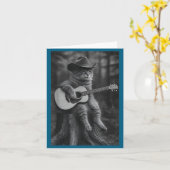 Cat Smoking Cigarette Racoon Ossum Funny Meme Cowb カード (黄色い花)