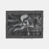 Cat Smoking Cigarette Racoon Ossum Funny Meme Cowb フリースブランケット (正面(横))