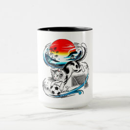 Cat Soccer Mugs Gifts for Pet Lovers & Sports Fans マグカップ