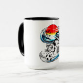 Cat Soccer Mugs Gifts for Pet Lovers & Sports Fans マグカップ (正面左)