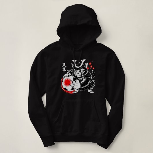 Cat Soccer Player Women's Hoodie - Unique Japanese パーカ (デザイン正面)