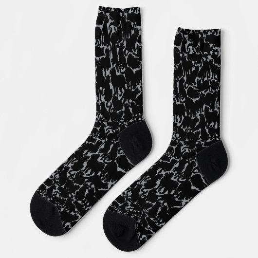 Cat Socks Cool Cat Art Socks Customize ソックス (左)