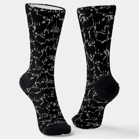 Cat Socks Cool Cat Art Socks Customize ソックス (傾斜あり)
