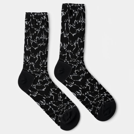 Cat Socks Cool Cat Art Socks Customize ソックス (右)