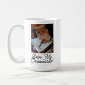 Cat Solve My Crosswordsおもしろい写真カスタマイズ コーヒーマグカップ (左)