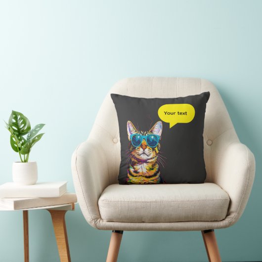Cat Speech Bubble Funny Design クッション (椅子)