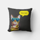 Cat Speech Bubble Funny Design クッション (正面)