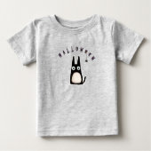 cat + spider + Halloween, personalized ベビーTシャツ (正面)