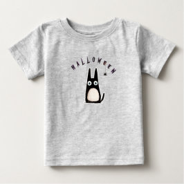 cat + spider + Halloween, personalized ベビーTシャツ