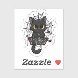 Cat & Spider Web シール