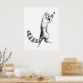 Cat Springing ポスター (キッチン)