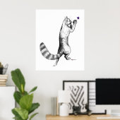 Cat Springing ポスター (ホームオフィス)