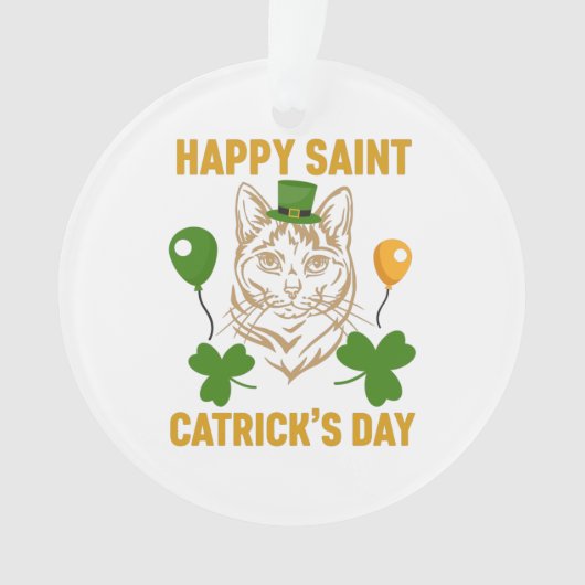 Cat St. Patrick's Day for Cat Lover オーナメント (正面)